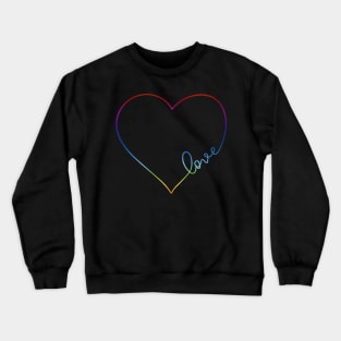 Rainbow Love Heart Pride Design Crewneck Sweatshirt